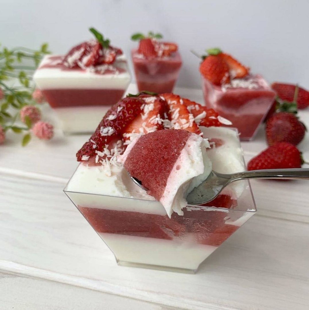 Десерт с бананом и желатином