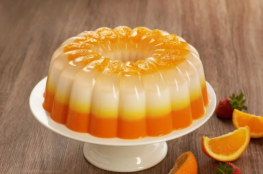 Сметанное желе с фруктами