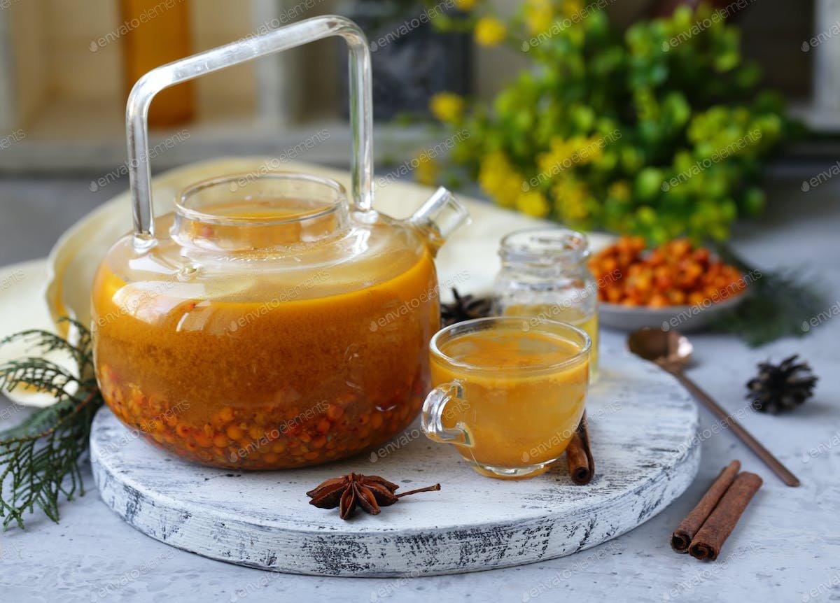Чай с облепихой и лимоном