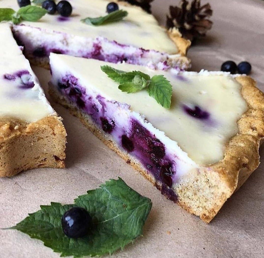 Заливной пирог с черникой
