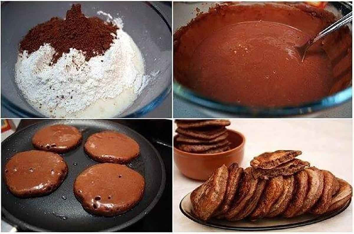 Сладкие оладушки с какао