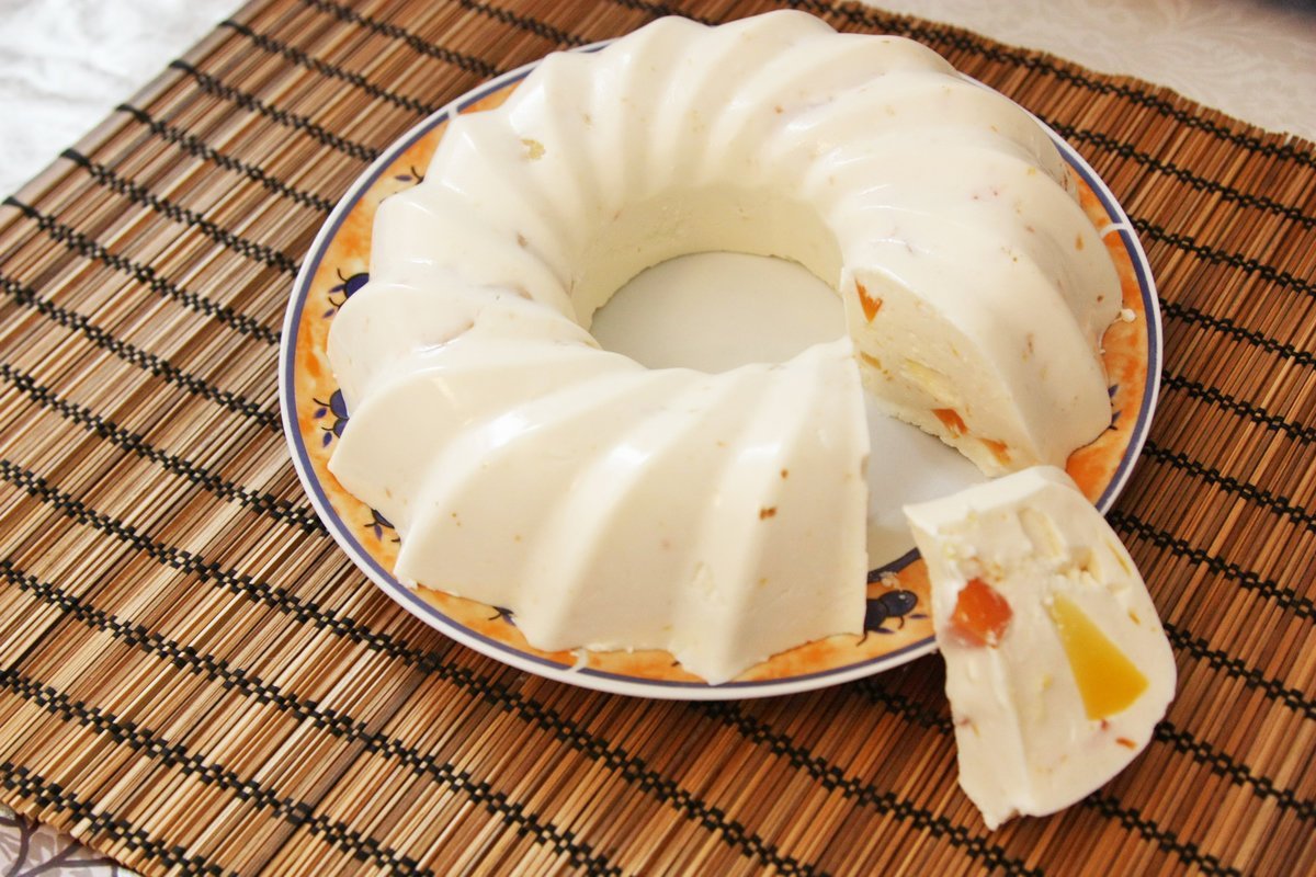 Творожное бланманже с ананасом