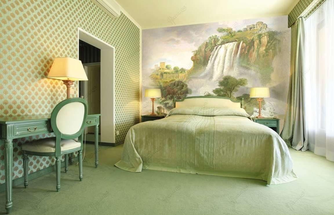 Affresco в интерьере спальни