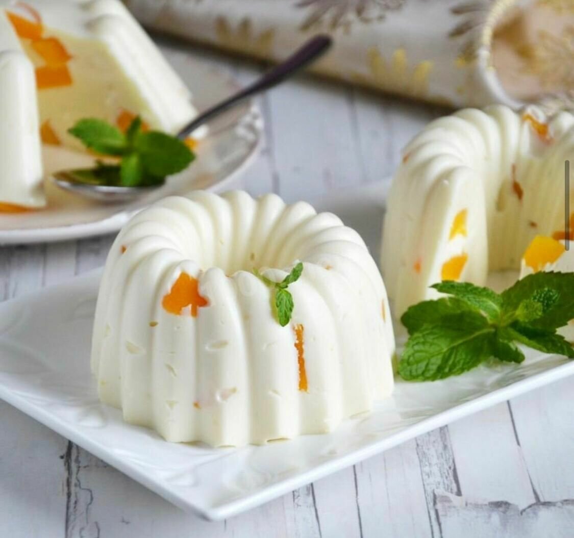 Бланманже творожное с фруктами