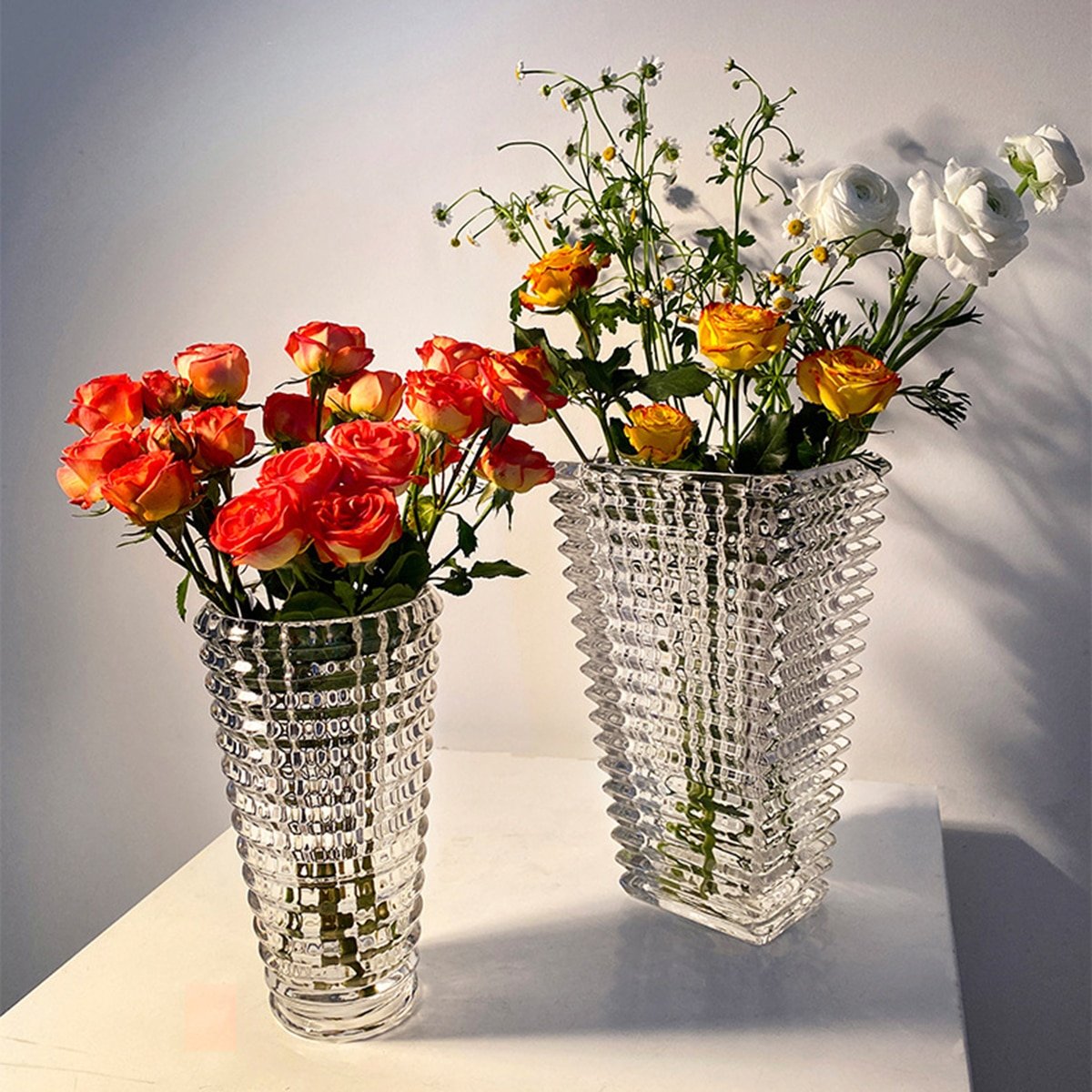 Большая хрустальная ваза для цветов