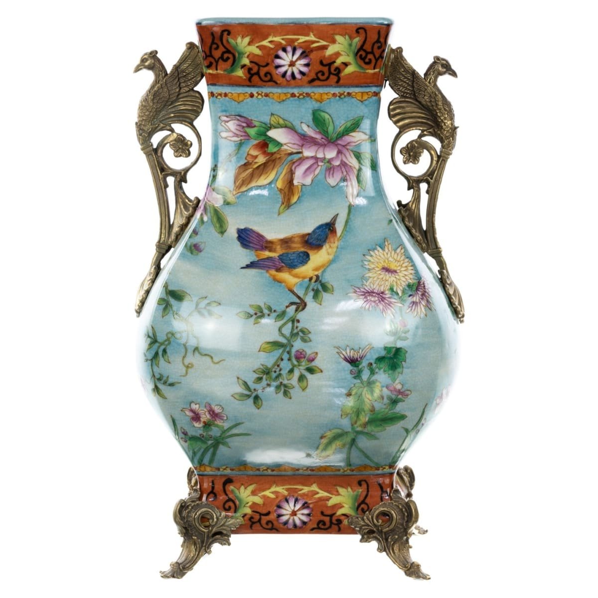 Фарфоровая ваза с bronza 1895