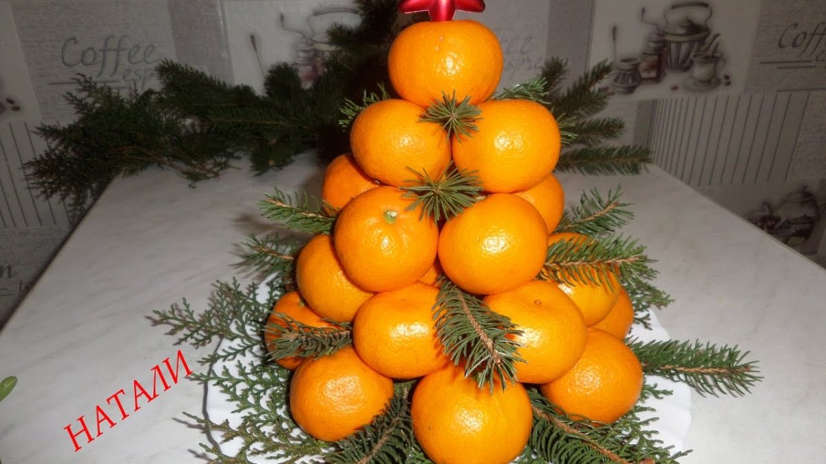 Букет из апельсинов и мандаринов