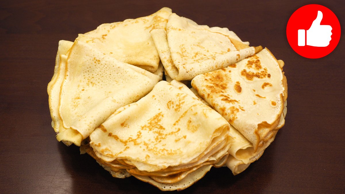 Пышные блинчики на молоке