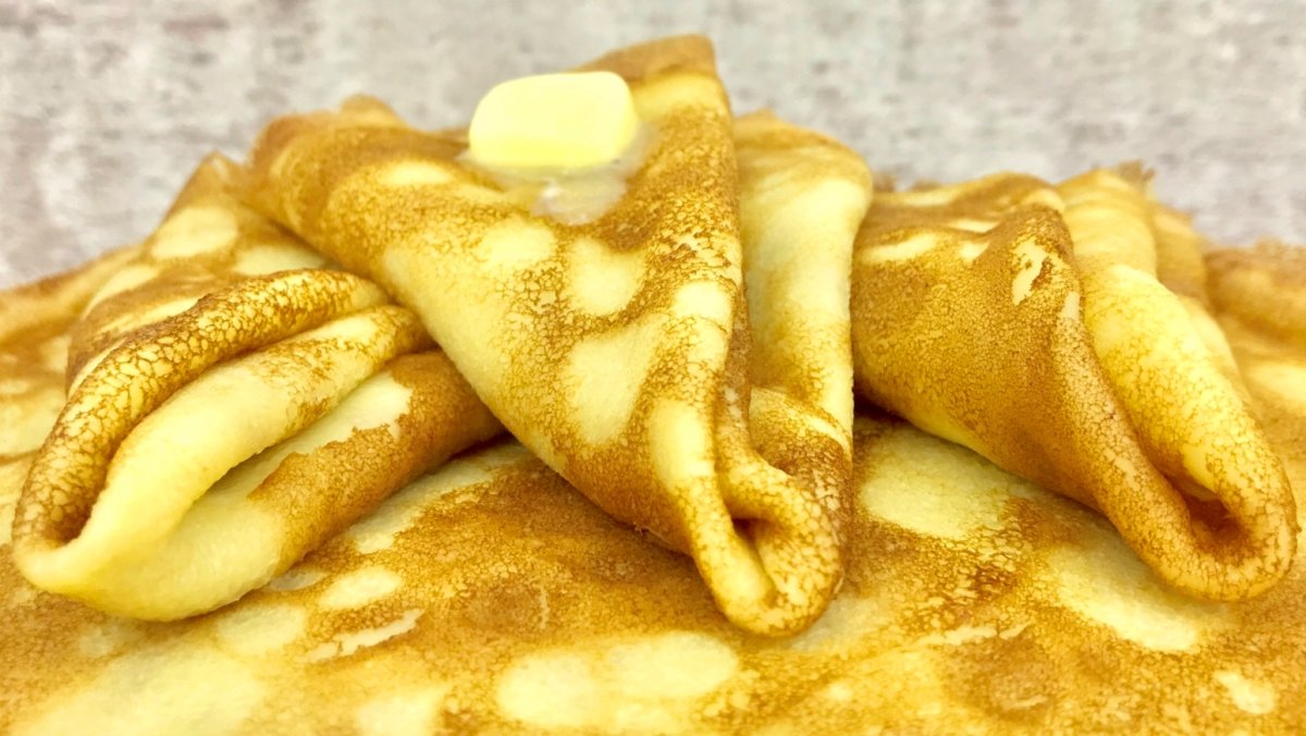 Блины на кипятке с молоком