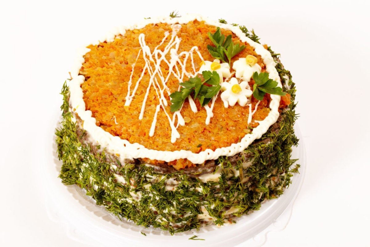 Печёночный торт из куриной печени