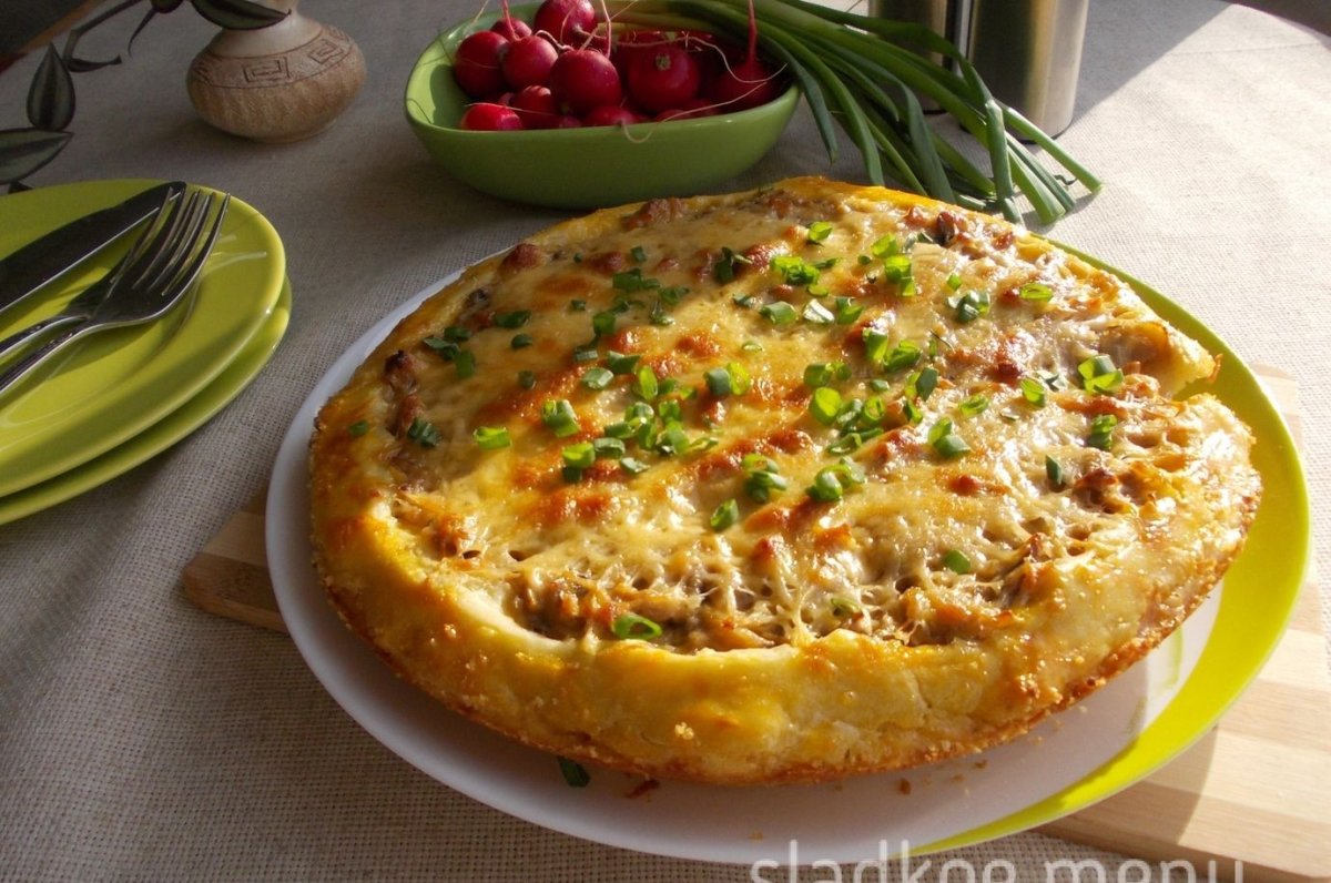 Пирог с картофелем и грибами