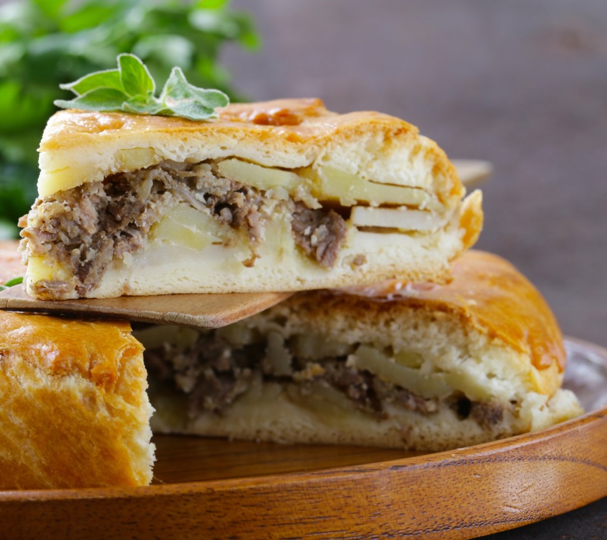КИШ С грибами и картошкой