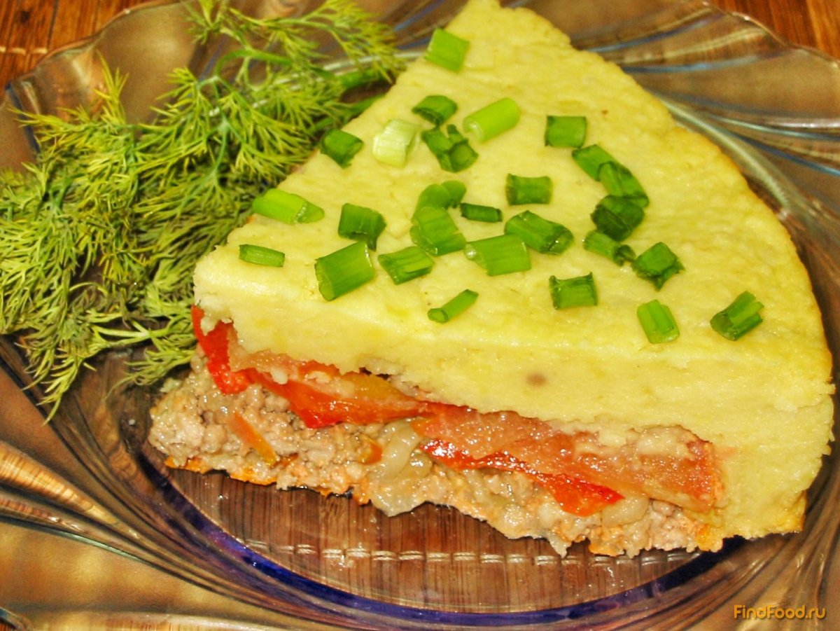 Пирог картофельный и ветчиной
