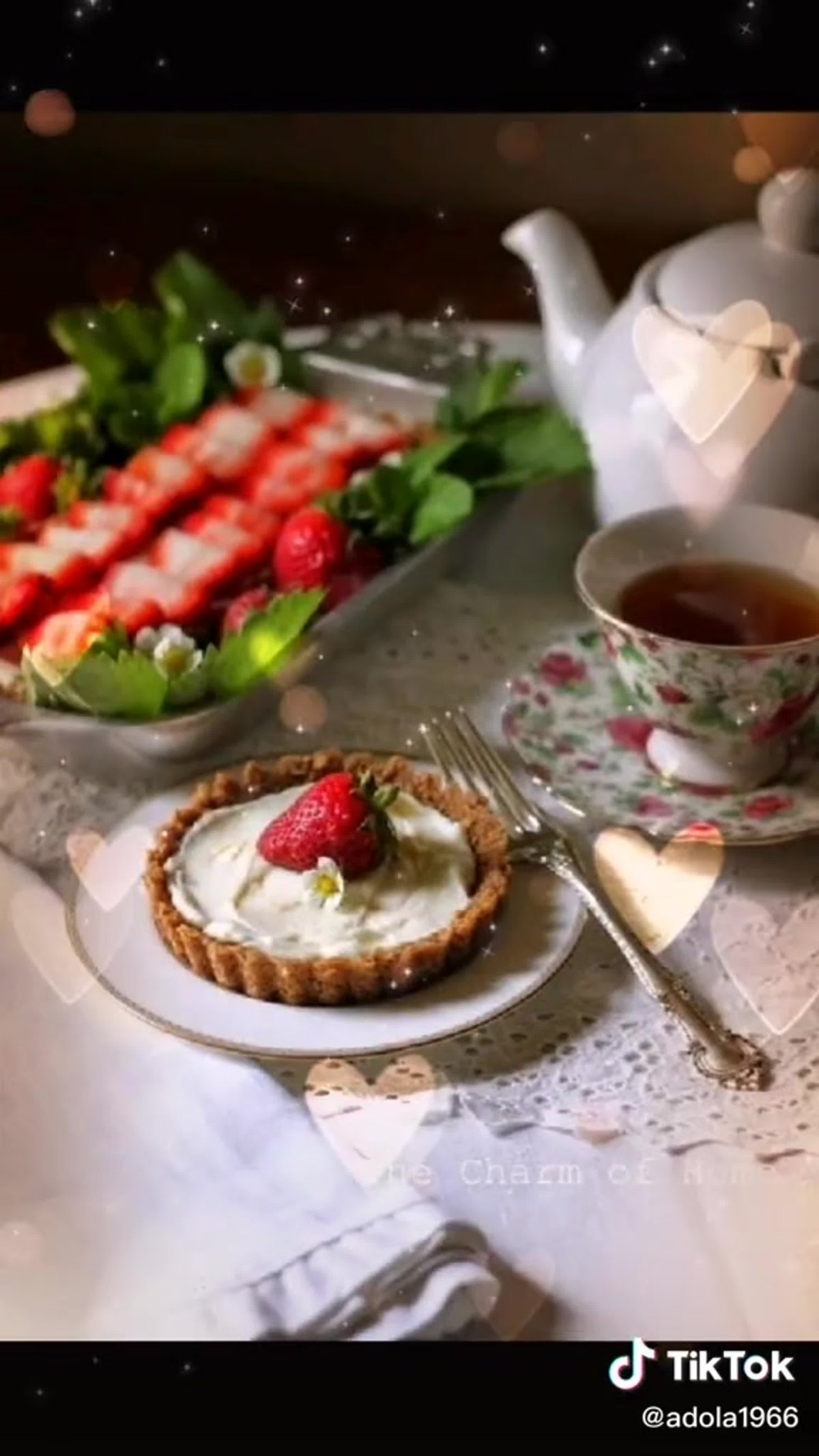 Чай с клубникой