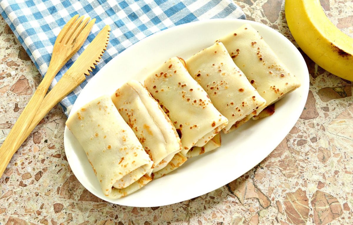 Блины с банановой начинкой