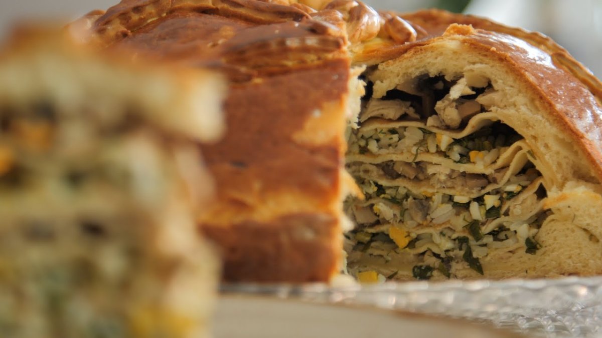 Блинная запеканка с курицей
