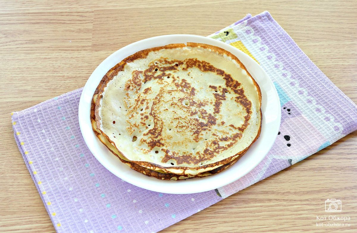 Блины из кефира и манки без муки