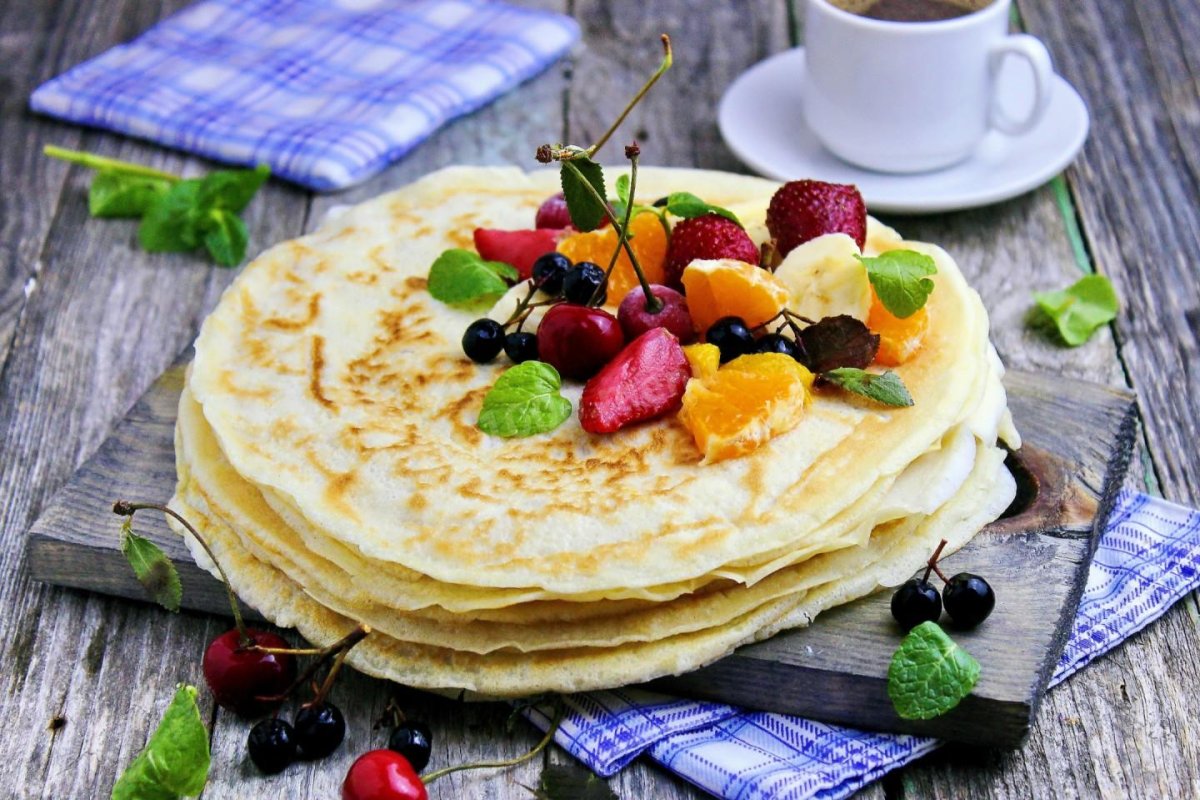 Блины на молоке с дырочками