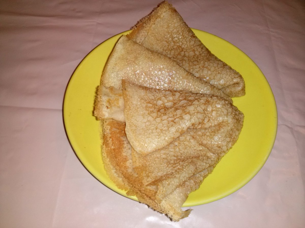 Блины на минералке без яиц