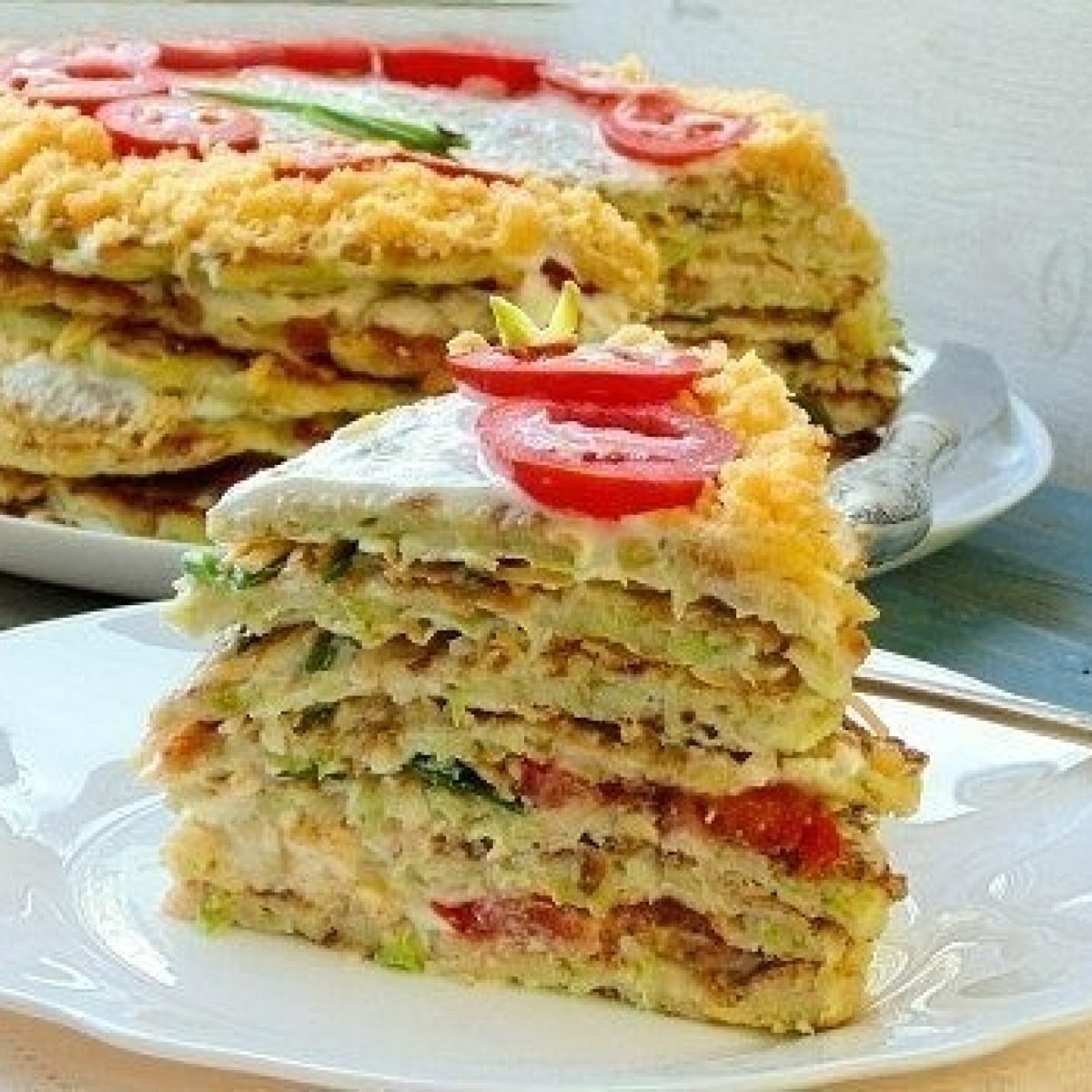 Пирог из кабачков с вишней