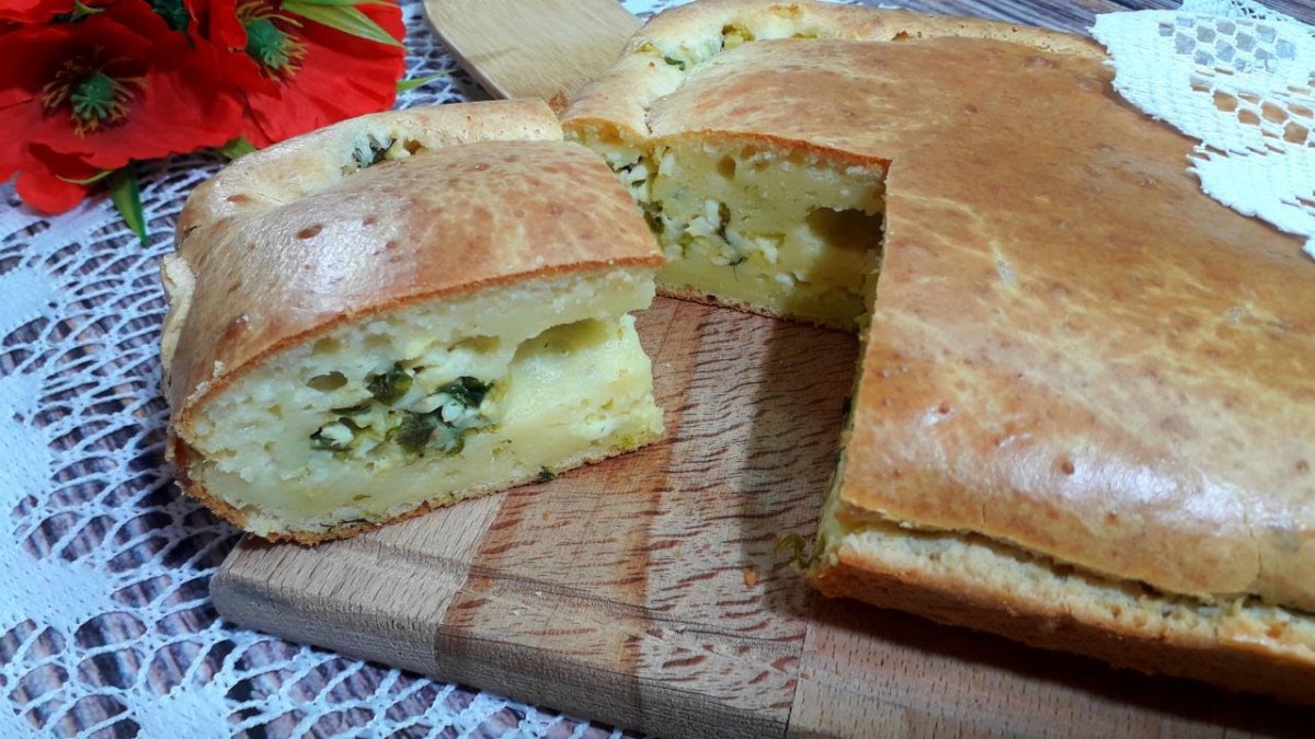 Заливной пирог с курицей