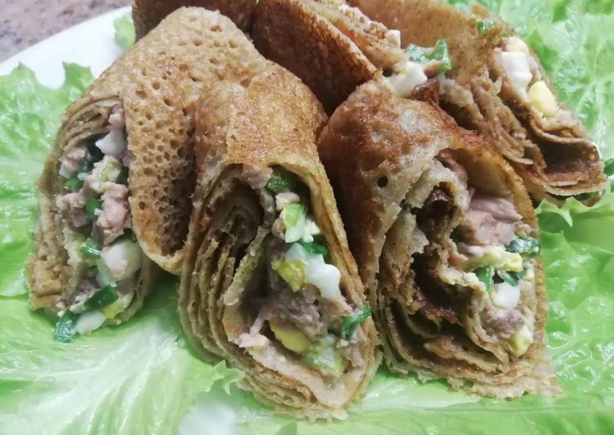 Блины из печени с начинкой