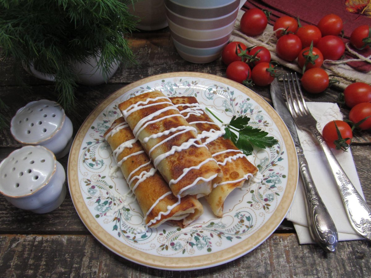 Блины с печенкой