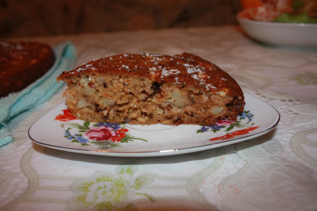 Овсяный пирог с яблоками