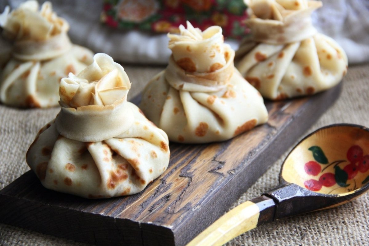 Блины с мясом и грибами