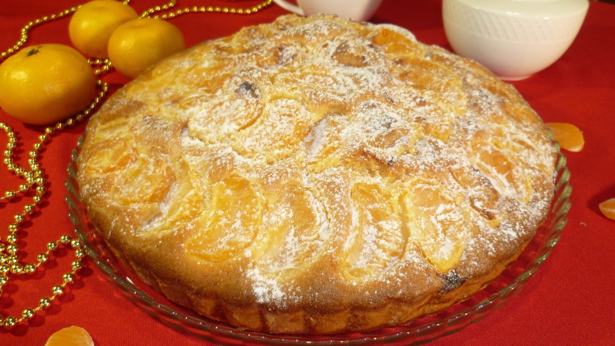 Пирог из мандаринов без выпечки