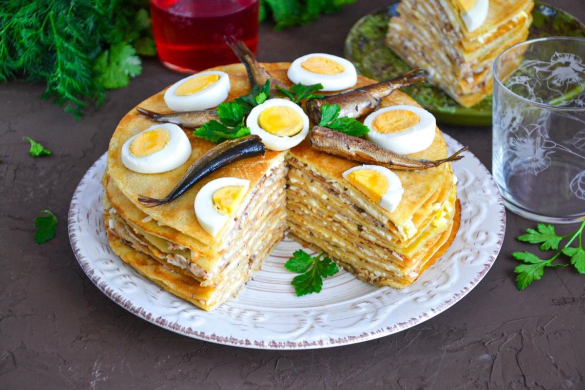 Блинный торт несладкий