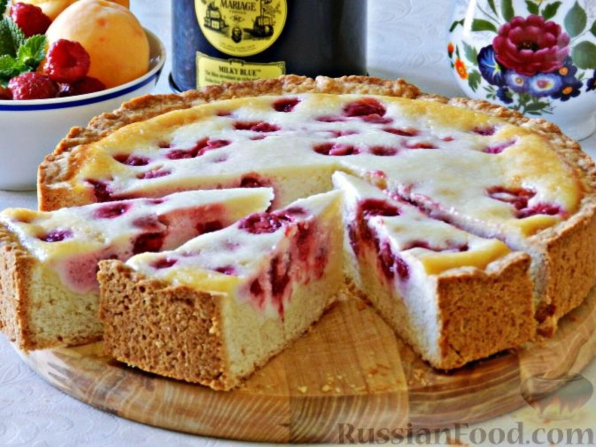Вкусный нежный пирог с творогом