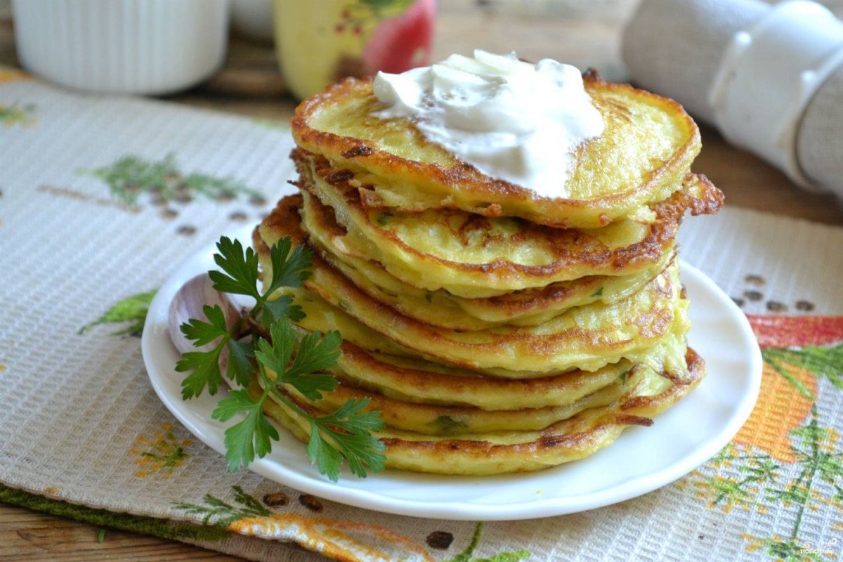 Блинчики с сыром и зеленью