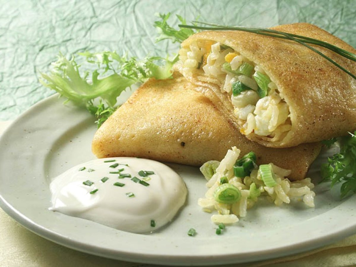 Блины фаршированные яйцом