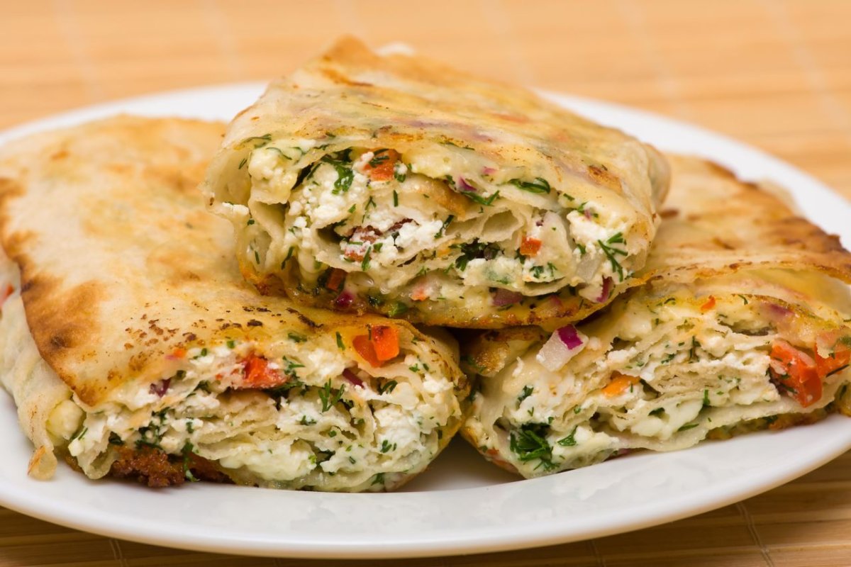Блины с ветчиной и сыром