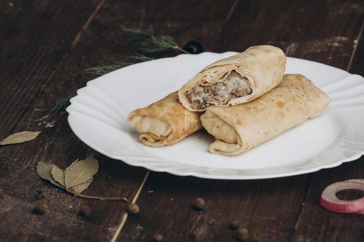 Блины с мясом и картошкой