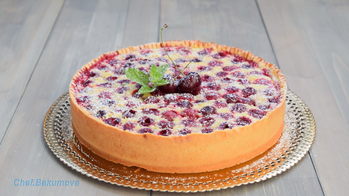 Клюквенный песочный пирог
