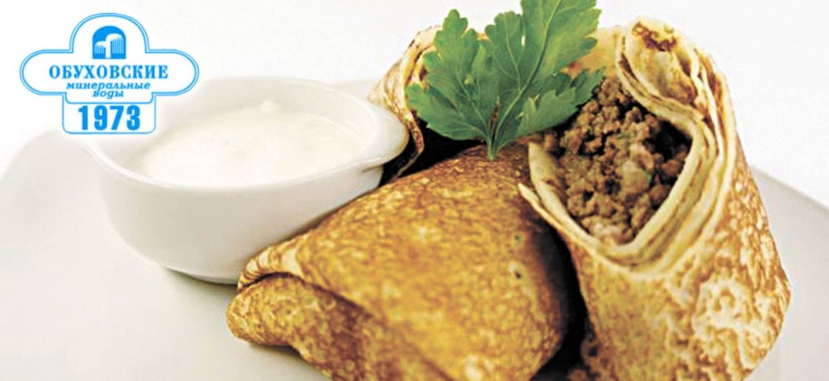 Запеченные блинчики с мясом