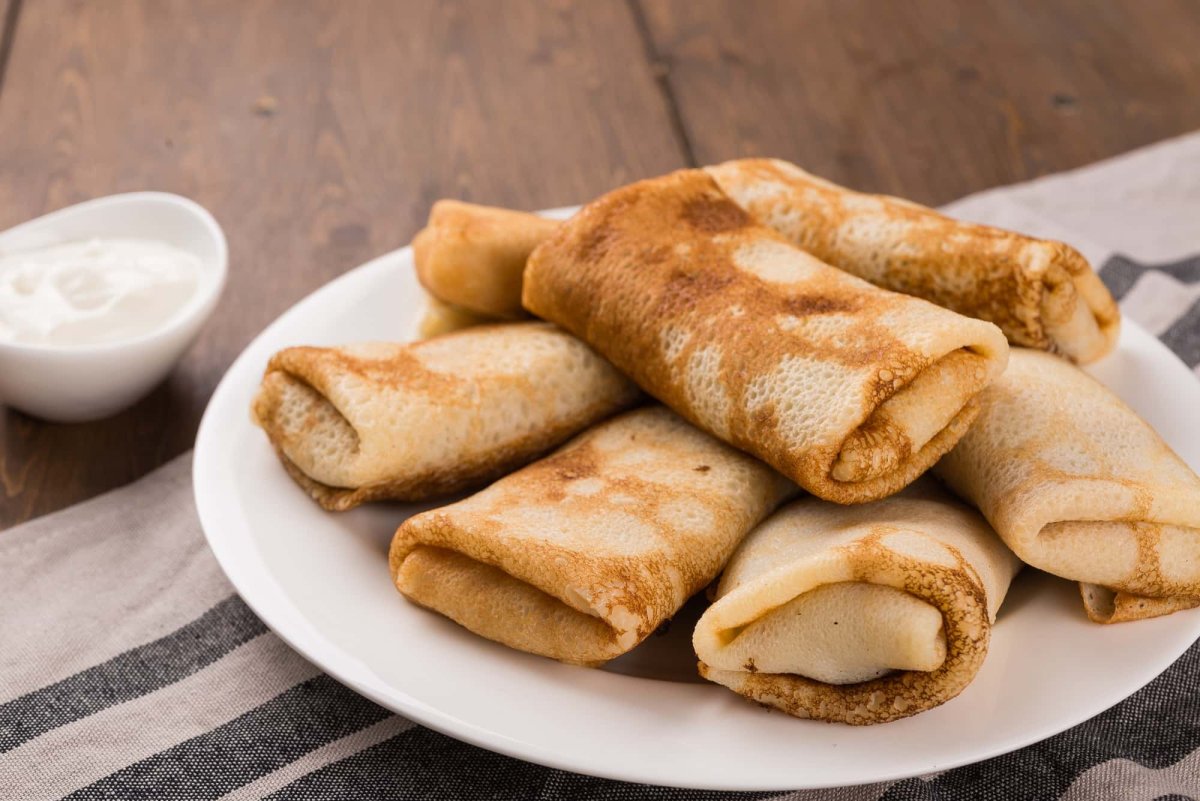 Блины с мясом и рисом