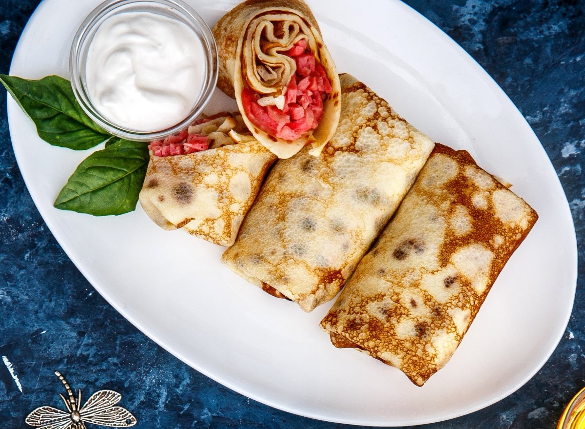 Блины с грибами