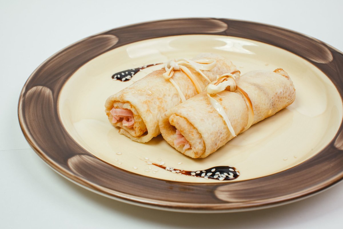 Блины с ветчиной и сыром
