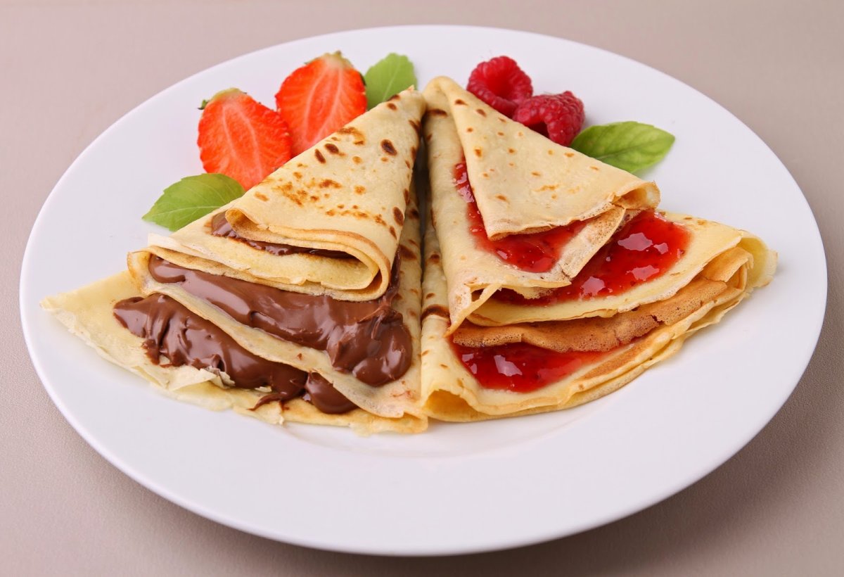Блины с ветчиной и сыром