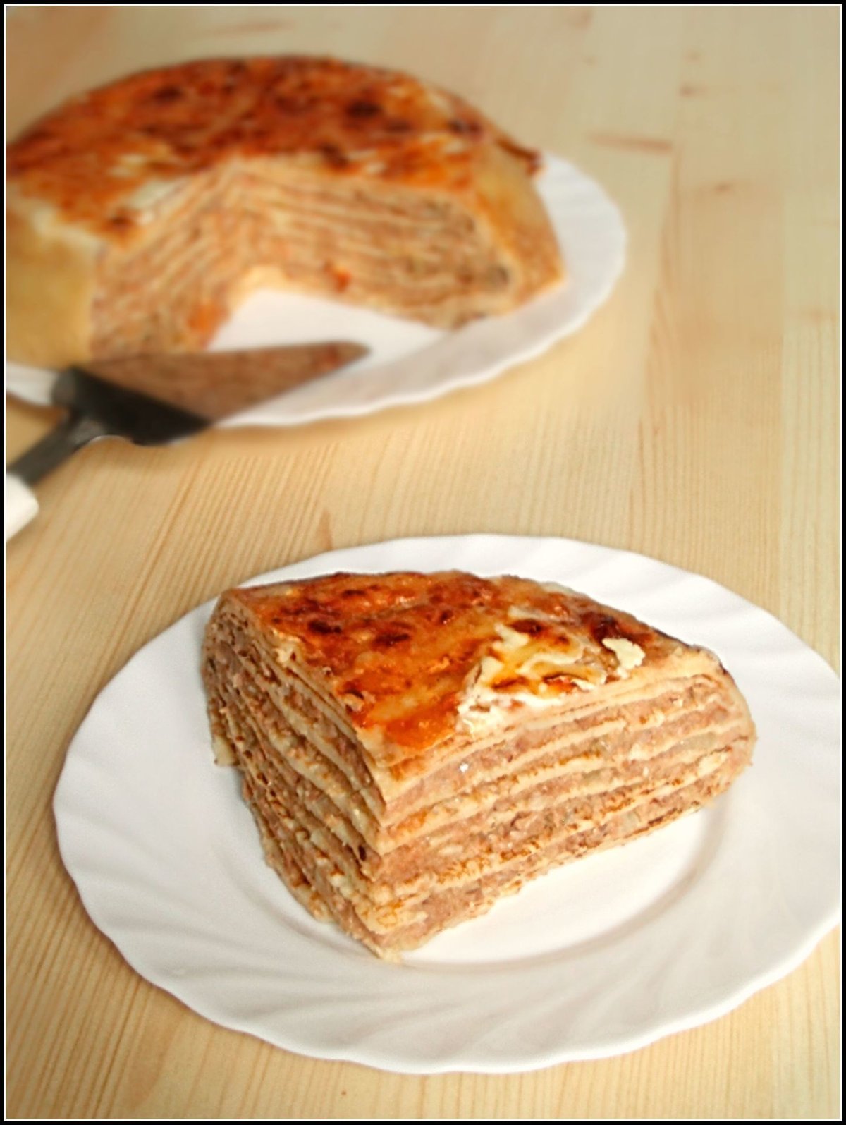Блинный торт мясной