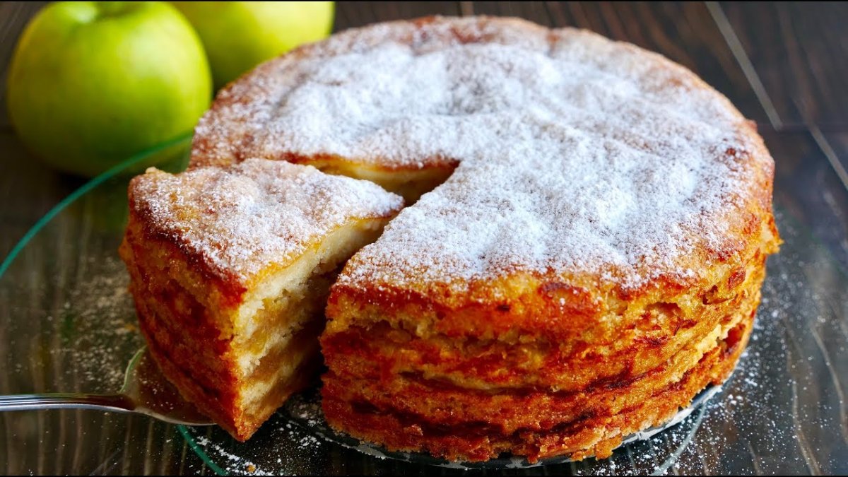 Насыпной яблочный пирог три стакана