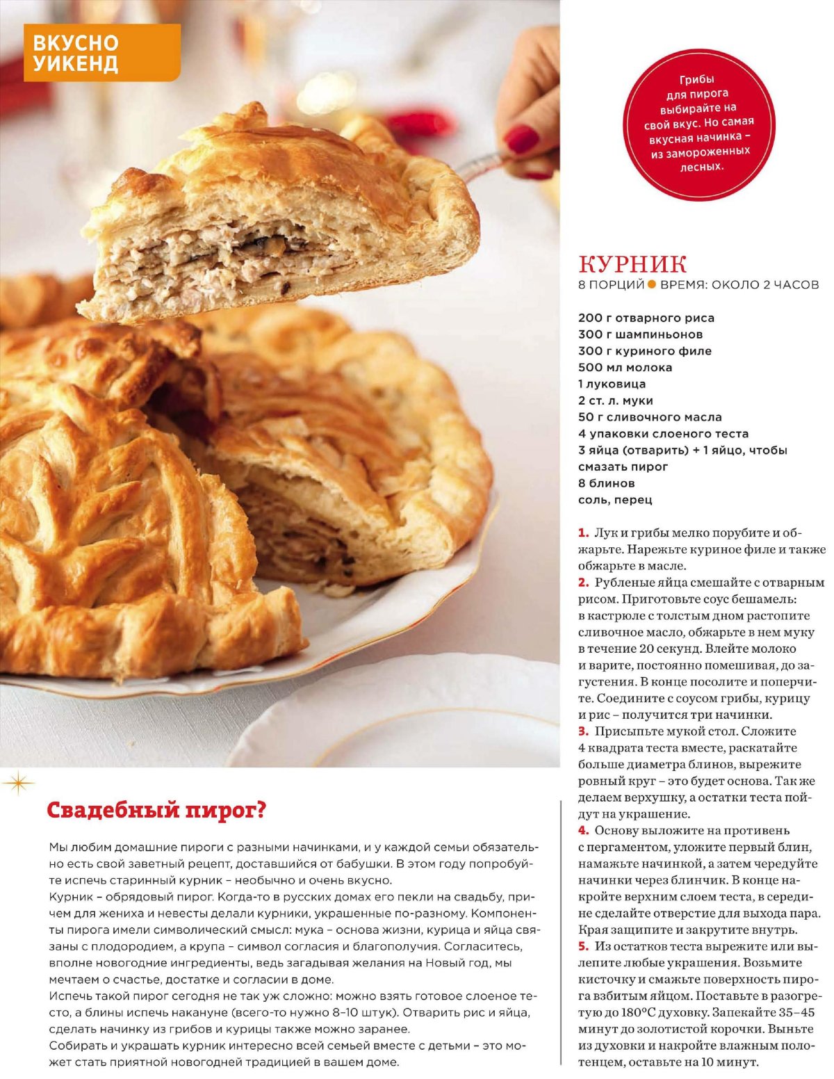 Выпечка курник с курицей