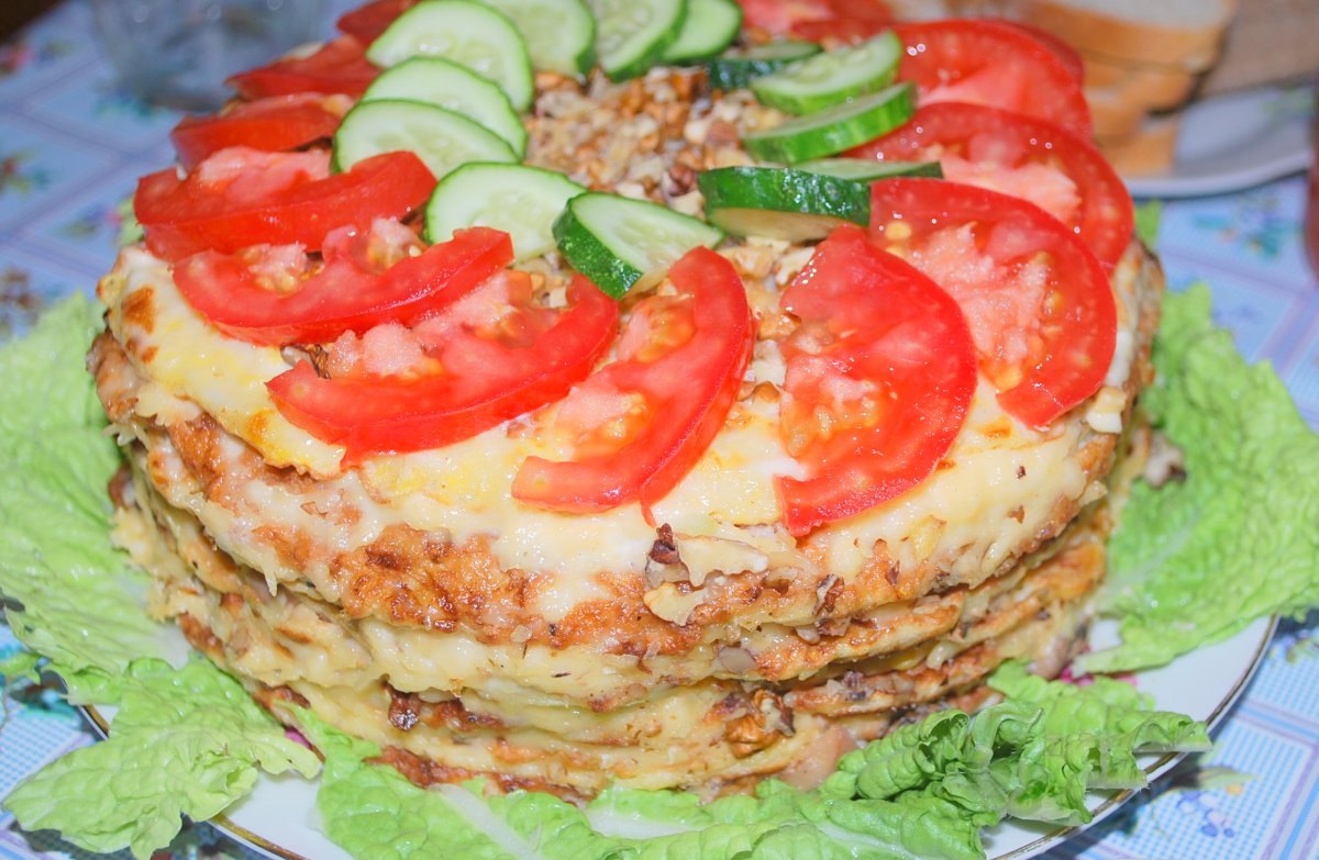 Блинчатый закусочный пирог