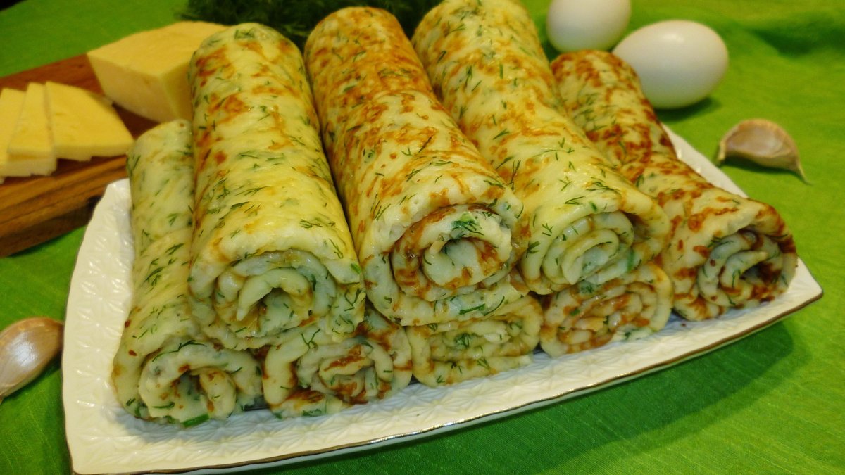 Оладьи с сыром и зеленью