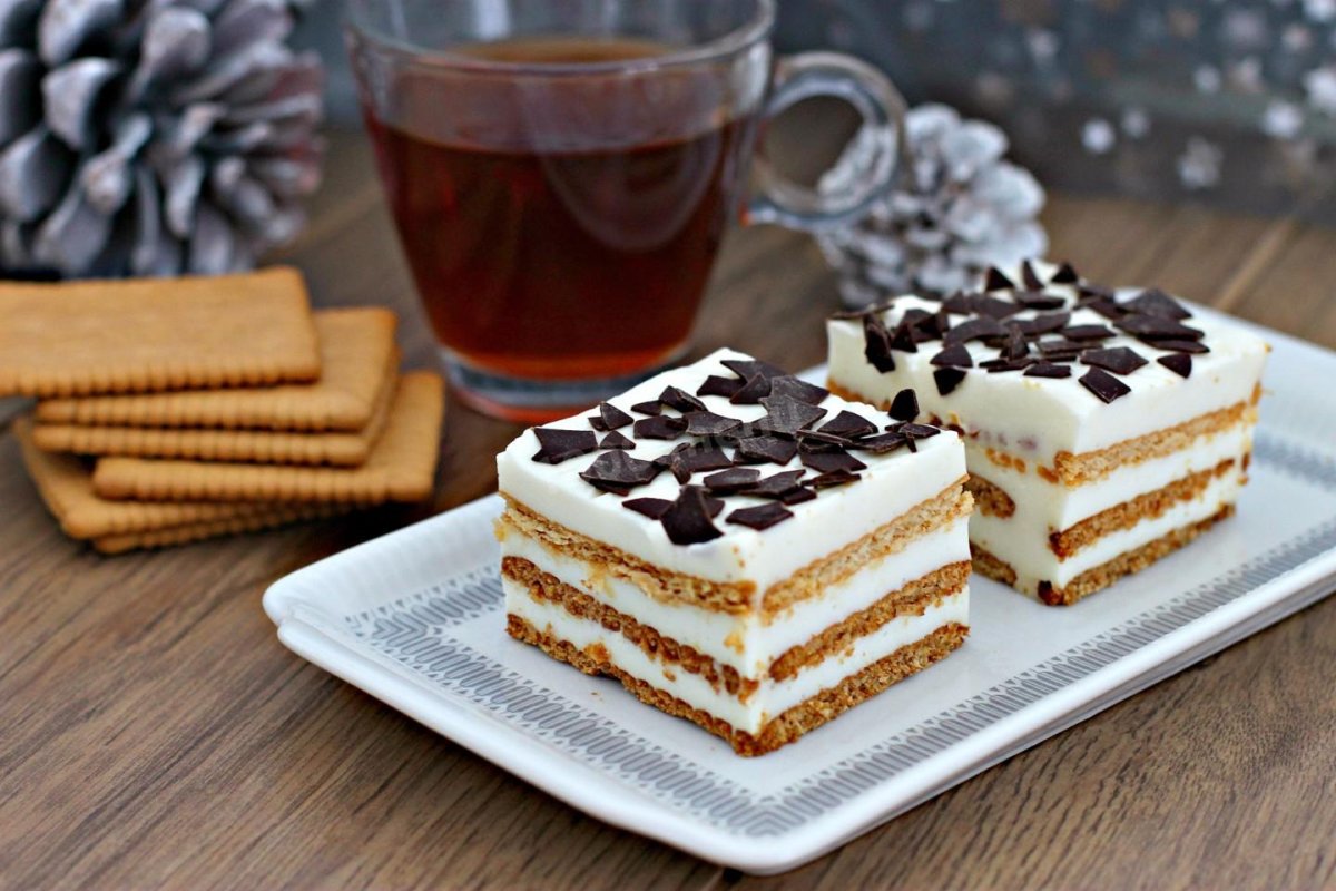 Торт с печеньем и сгущенкой