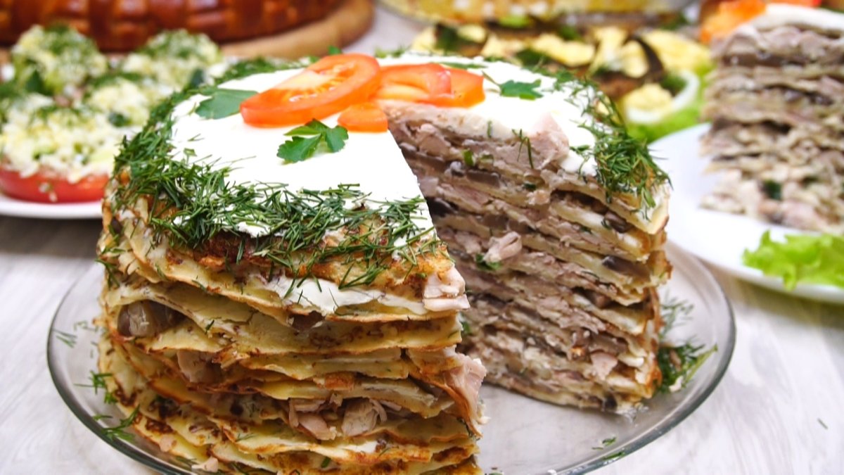 Блинчатый закусочный пирог