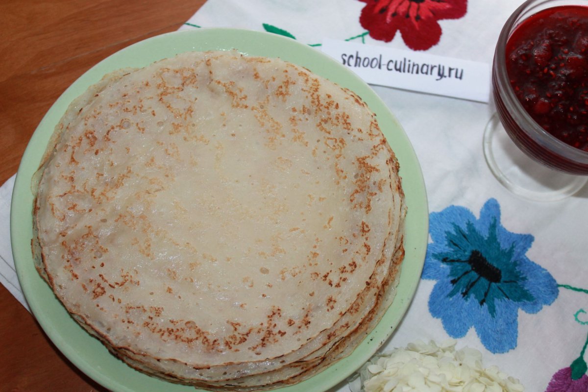 Блинчики на молоке и кипятке